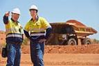 From left: Tropicana Mine Manager Richard McLeod and Mine Geology Manager Brad Catto at the Havana pit. Photo taken by Aaron Bunch.